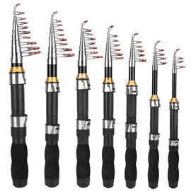 Portable Telescopic Fishing Set Fishing Rod and Fishing Reel Set with Stationary Reel Reels Ice Fishing Rod Combinations for Travel Fishing in Saltwater and Freshwater Mini Ultra Light 1.2 m 1.7 m 1.2