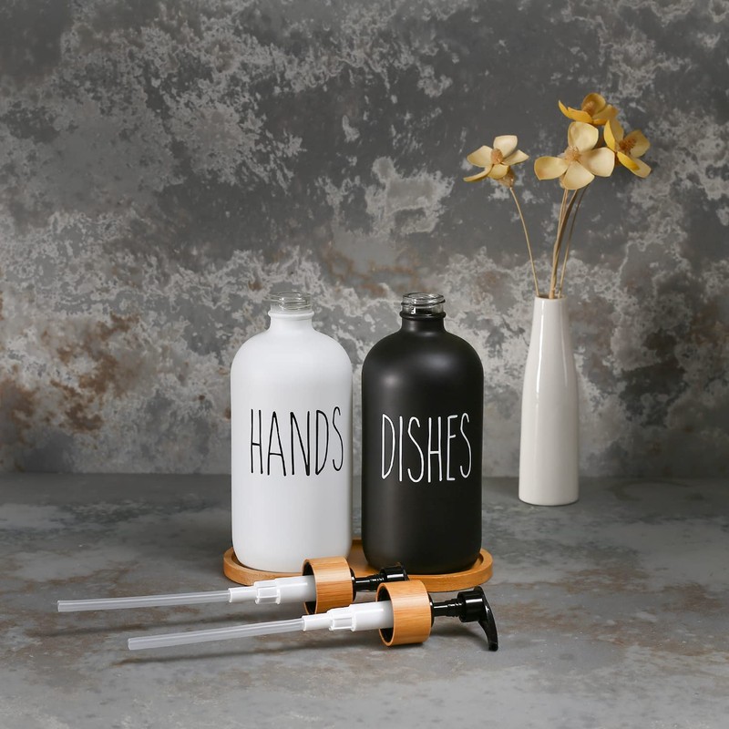 MOMEEMO Soap Dispenser Set, Contains Hand and Dish Soap Dispenser,
