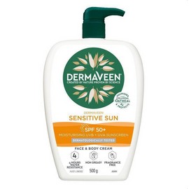 DermaVeen Sensitive Sun SPF 50+ Moisturising Face & Body Cream 500g