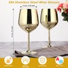 Gold Stem Stainless Steel Wine Glasses 18oz Unbreakable Stemware Portable