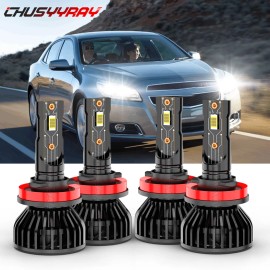 CHUSYYRAY For Chevy Malibu 2004-2012 LED Headlight Bulbs High&Low Beam Kit 6K Combo