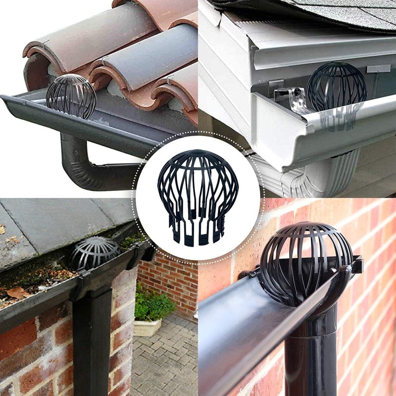 Hsthe Sea Plastic Gutter Guards Downpipe Adjustable Black Filters -