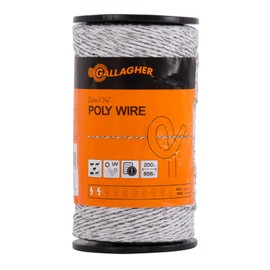 Gallagher 1/16in x 656ft Poly Wire | Reliable and Visible Portable Electric Fencing Solution