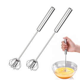 Title: 2 Semi Automatic Whisks, Stainless Steel Whisk, Kitchen Appliances for Baking, Push Type Whisk, Suitable for Mixing, Beating, Frothing and Stirring