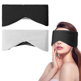 Antifaz para Dormir, Suave y Cómoda, Disponible a Doble Cara, Cubre Ojos para Dormir con Cierre Autoadherible, Eye Mask Sleep para Siestas, Viaje, Avión, Oficina, Relajación y Meditación(Negro)