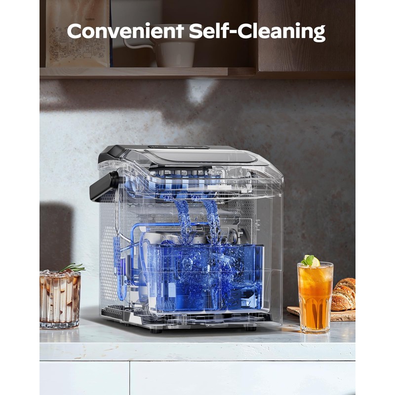 HOMEZAY Ice Maker Countertop, 9 Cubes Ready in 6 Mins,