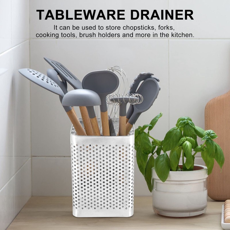 Stainless Steel Chopsticks Holder Hanging Cutlery Drying Basket Tableware Drainer