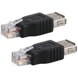 Gorise 2 Pcs RJ11 To USB Telephone Line Adapter RJ11 6P4C Male To USB A Female Modem Converter 4Pin Phone Interface Test Connector