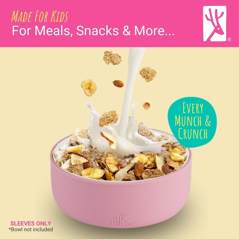 Elk and Friends Kids Porcelain Bowl Silicone Sleeves | Sleeves