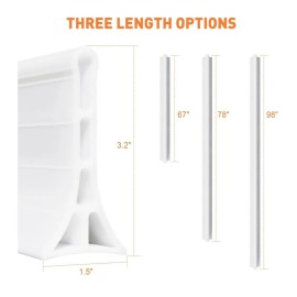 Yisuipu 3.2" High Shower Threshold Water Dam 67 Inch Collapsible Self Adhesive Shower