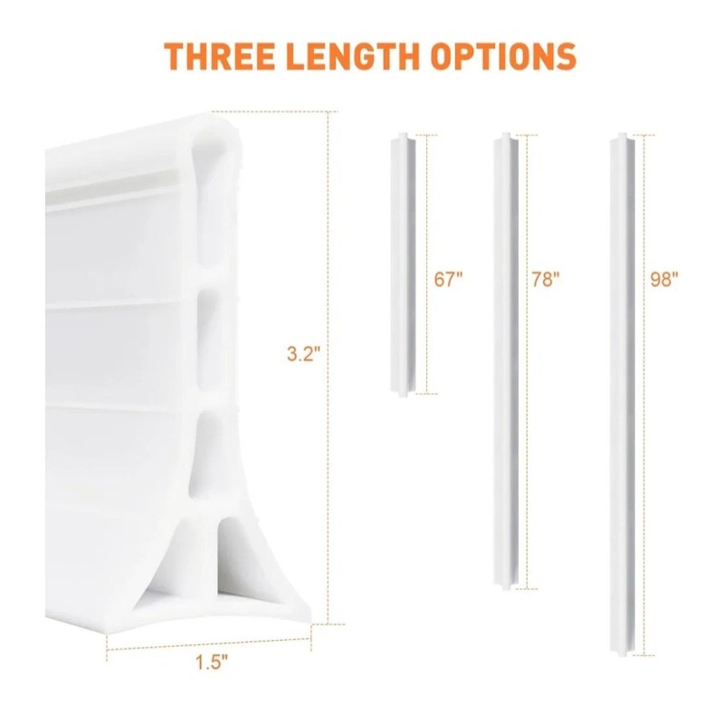 Yisuipu 3.2" High Shower Threshold Water Dam 67 Inch Collapsible