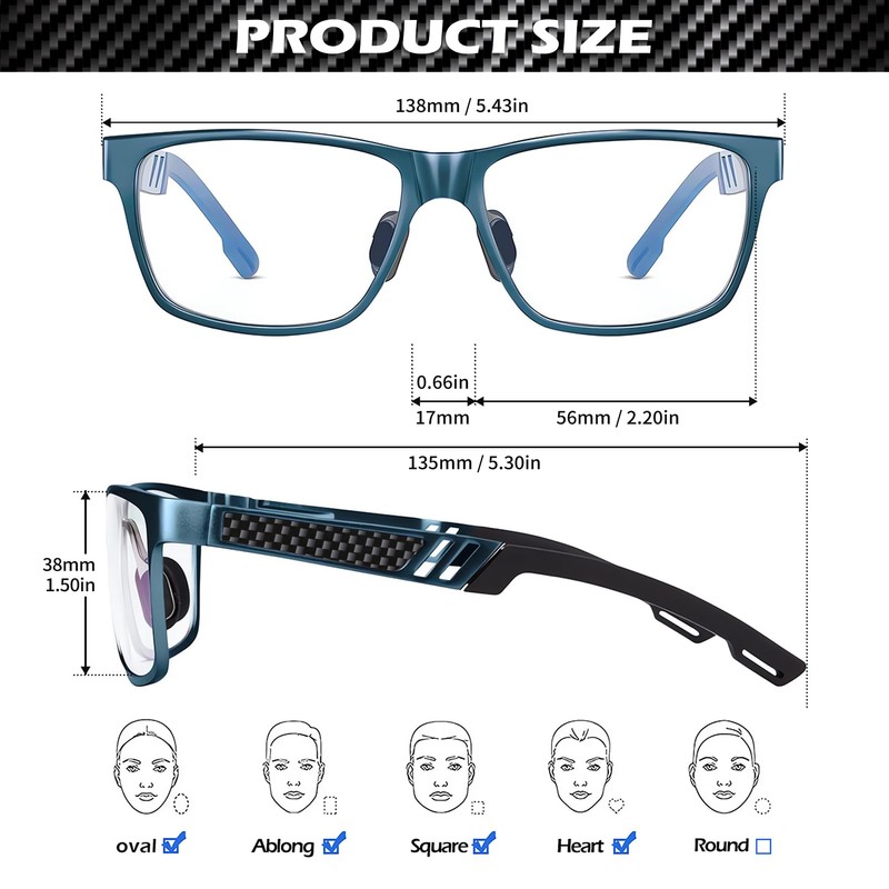 ANYLUV Blue Light Blocking Glasses Men Computer Gaming Glasses Lightweight