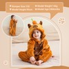 COOKY.D Flannel Animal Baby Romper Animal Hood Jumpsuit Unisex Toddlers