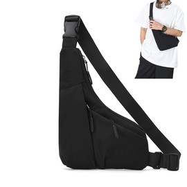 BuFan Mini Bolso Cruzado En El Pecho Para Hombre Y Mujer, Con Bolsillos Dobles, Riñonera Impermeable Con Manos Libres, Adecuado Para Deportes Al Aire Libre, Correr Y Viajar