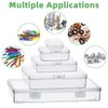 RUITENG 36Pcs Mixed Sizes Plastic Rectangular Small Storage Containers Clear
