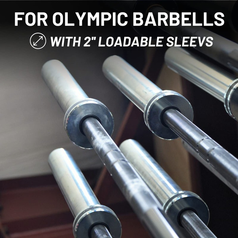 PhysKcal Spring Barbell Collars 50mm (Pair) Silver Chrome Clips Clamps