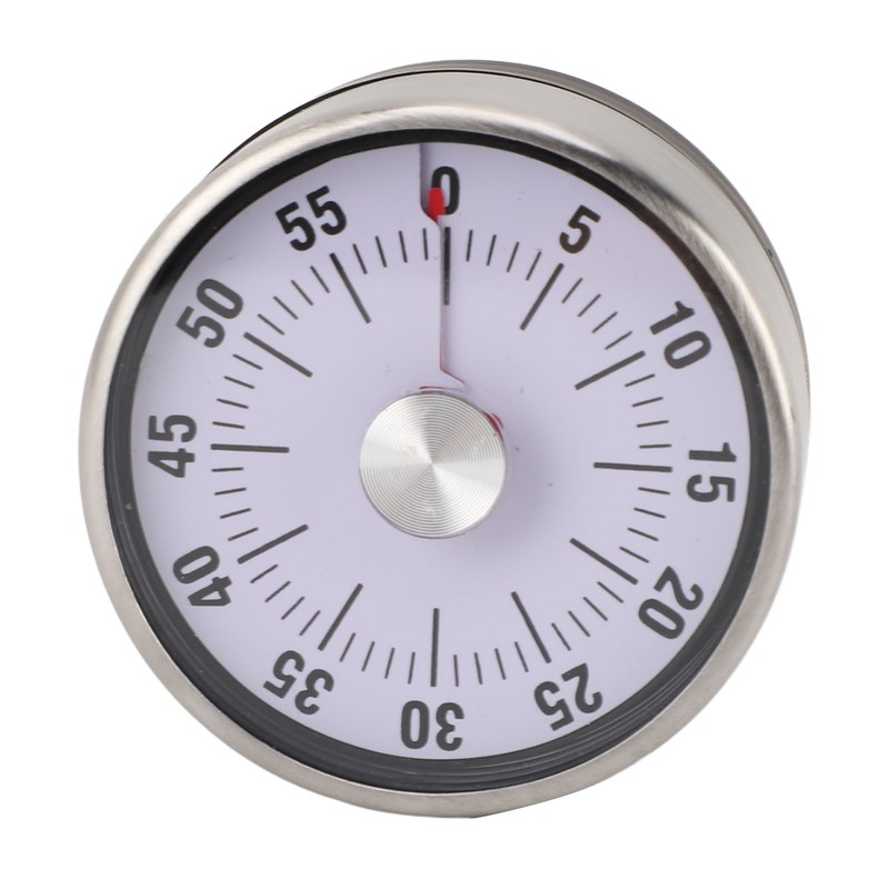 Mechanical Countdown Timer 60 Minute Magnetic Stainless Steel Visual Kitchen