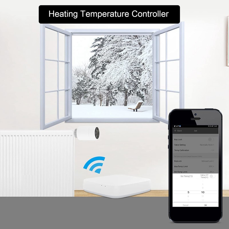 Digital Radiator Valve, HY366 Multifunctional Intelligent Mobile APP Remote Control