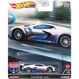 Chevy Corvette C8.R Pearl White with Red and Blue Stripes American Scene Car Culture Series Diecast Model Car HCK03
