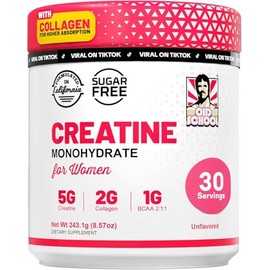 Old School Labs Creatine for Women – Post-Workout Supplement with 5000mg Creatine Monohydrate Powder, 2000mg Collagen & BCAA 2:1:1 for Strength Suppor