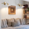 Magiroz Vintage Milk Glass Wall Sconce Modern Rushed Brass Swing