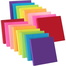 ZCZN Posits de Colores, Pack de 16 Bloc de Notas, 76 x 76 mm Notas Adhesivas,100 Hojas por Bloc, Total de 1600PCS, 8 Colores