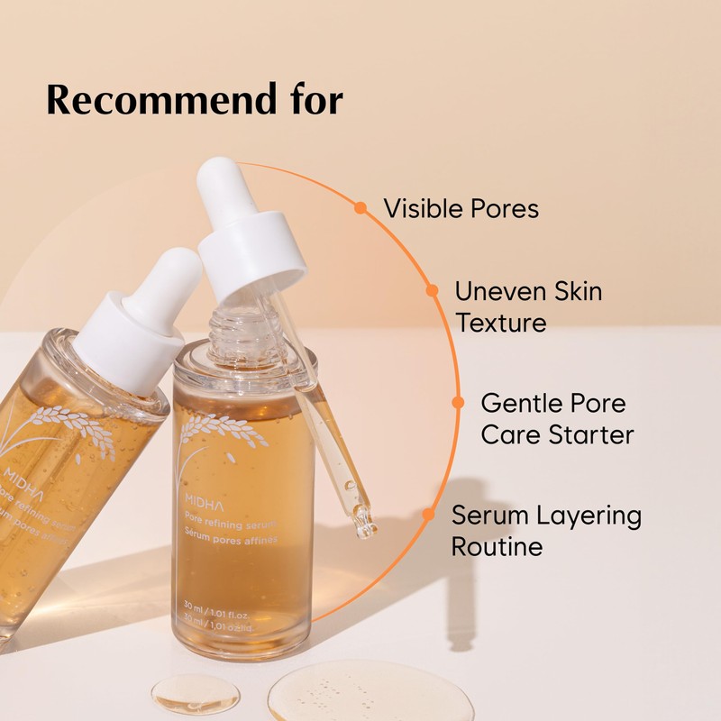 MIDHA RICE PORE REFINING SERUM, 1.01fl.oz/30ml,Pore care, Enlarged pore solution,