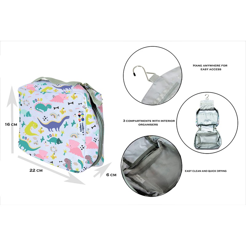 tiddlers & nippers | Kids Travel Wash Bag | Hanging