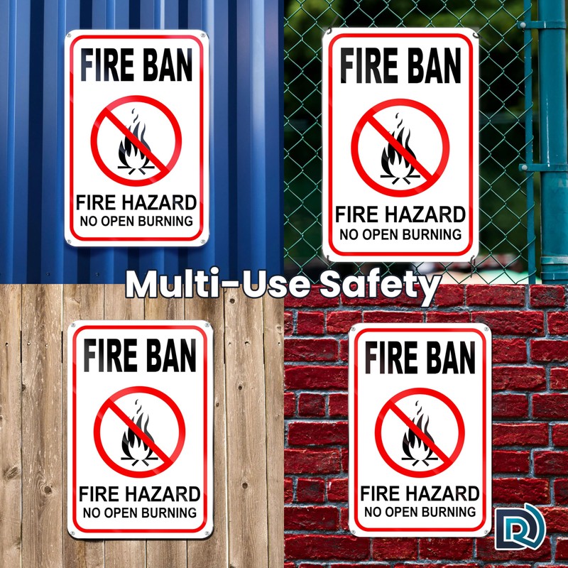 No Campfires Sign, 8x12 Reflective Aluminum Fire Ban No Open