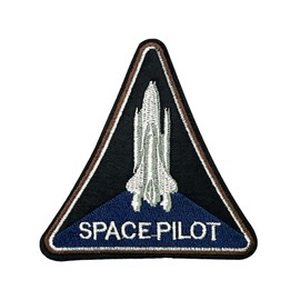 Space Shuttle Space Pilot Triangle Patch – United States USA Mission Emblem – Iron On Embroidery Badge (10cm) – Rocket Launch Astronaut Cosplay Patch for Jackets, Costumes & Collectors