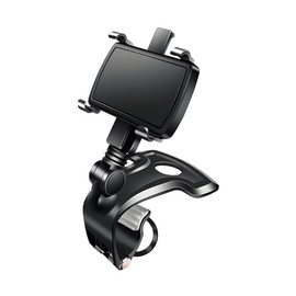 Ywdiml Car Phone Holder, 1400 Degree Rotation Vehicle Dashboard Cellphone Clip Holder, Multifunctional Automotive Interior Smartphone Dash Mount, Universal for SUV Sedan Truck