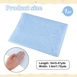 NBEADS 5m Polyester Mesh Stoff, 1.6m breit Tüll Stoff Helles Himmelblau Atmungsaktives Mesh Material für Kleidung Futter Sportbekleidung DIY Basteln Kostüm Design