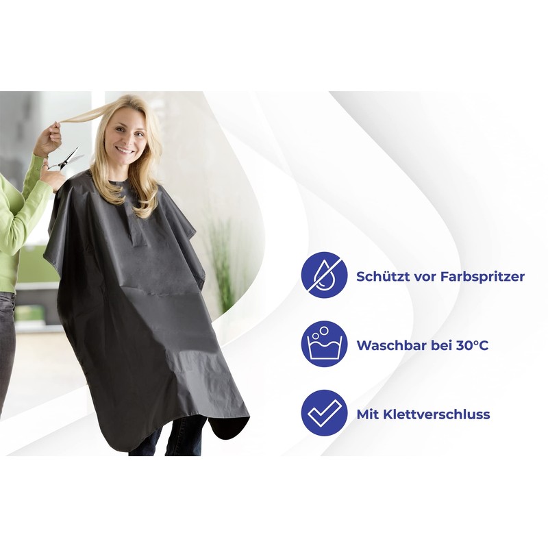 Maximex Hairdressing Cape Washable at 30 °C with Velcro Fastening