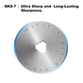 Kingsource SKS-7 - Juego de 10 cuchillas giratorias con revestimiento de titanio de 28 mm, repuesto para Olfa, Fiskar, Martelli, Truecut Cutter Patchwork Tool, perfecto para cortar tela, costura, cuero y papel