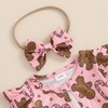 Newborn Baby Girl Christmas Outfit Long Sleeve Gingerbread Man/Santa Claus
