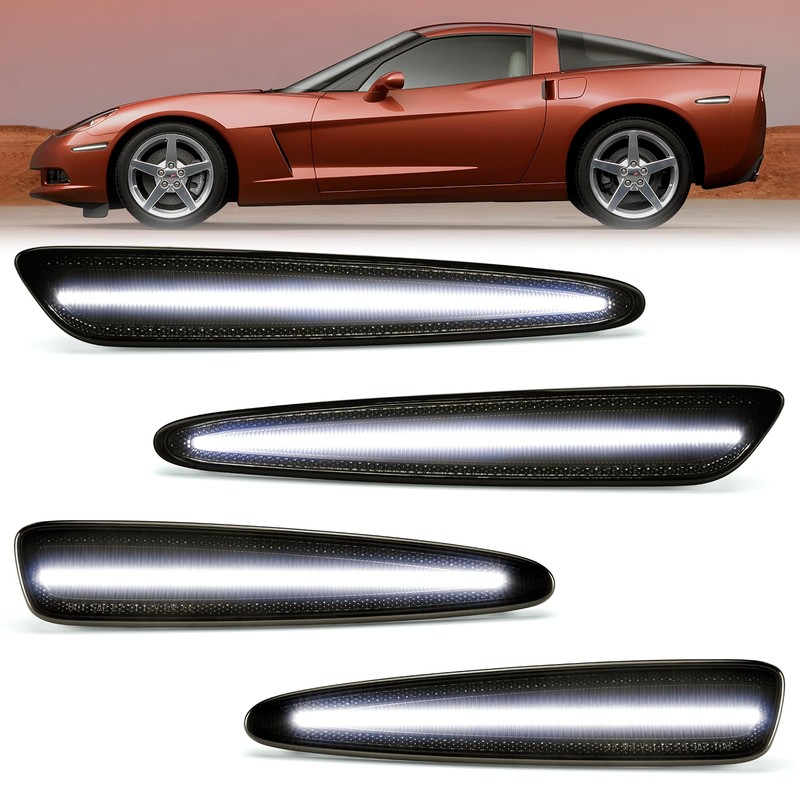 NEIFILES LED White Side Marker Lights for Chevy Corvette C6