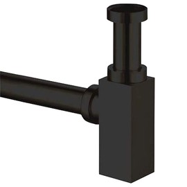 Designer Siphon Square Black Matte / Drain for Sink Drain Set Siphon Pipe Syphon Sink Rectangular Drain Fitting