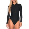 RELLECIGA Women's Black Long Sleeve Rash Guard One Piece Large
