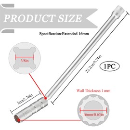 5/8"(16mm) Extended Magnetic Spark Plug Socket, 3/8 Inch Drive 12 Point Thin Wall Spark Plug Wrench Socket for Quick Removal & Installation, Professional Spark Plug Removal Tool for Most Vehicles