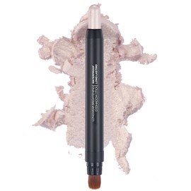 Cream Eyeshadow Stick - No Crease Hypoallergenic Glitter Shimmer Champagne Eye Shadow Pencil Crayon with Soft Brush, Rotatable Waterproof & Long Lasting Eyeshadow Stick Eye Makeup for Women-#02