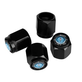 Muishi Compass Icon Tire Valve Stem Caps, Aluminum Black Stem Tire Valve Caps Universal Stem Covers for Cars, SUVs, Trucks, Bikes, Motorcycles, Bicycles (4 Pack)