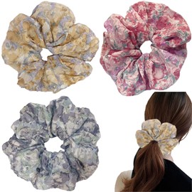 Large Satin Scrunchies Oversized Scrunchie Jumbo Scrunchies Giant Scrunchie big Silk Scrunchies for Women and Girls(P)