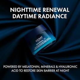 Vichy Minral 89 Crema Recuperadora De Noche con Melatonina Pura 50ml Para Todo Tipo De Piel Uso Antes de Dormir                                       