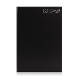 2024-2025 A4 Week to View Diary Academic Case-Binding Week to View On Two Pages (Black)