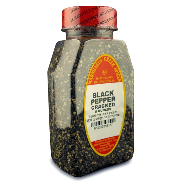 BLACK PEPPER CRACKED FRESHLY PACKED IN LARGE JARS, spices, herbs, seasoning