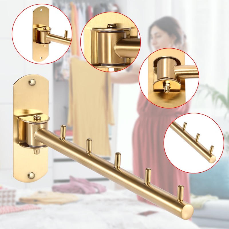 Sumnacon Clothes Rack, 2 Pcs Stainless Steel Clothes Hanger, Wall
