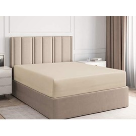 Queen Fitted Sheet - Single Fitted Deep Pocket Sheet - Fits Mattress Perfectly - Soft Wrinkle Free Sheet - 1 Fitted Sheet Only â Cream