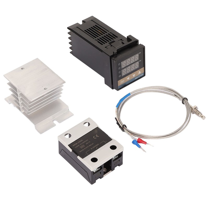 PID Temperature Controller Set K Type Thermocouple Heat Sink Relay