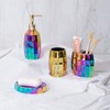 Rainbow Bathroom Accessory Set, Colorful/Gold Mosaic Ceramic Bathroom Accessories Sets