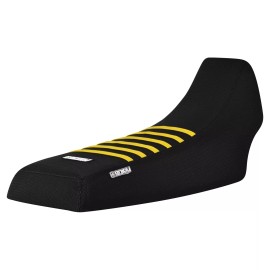 Yamaha 1987 - 2006 YAMAHA Banshee Gripper SEAT COVER All Black w/ Yellow Ribs #112